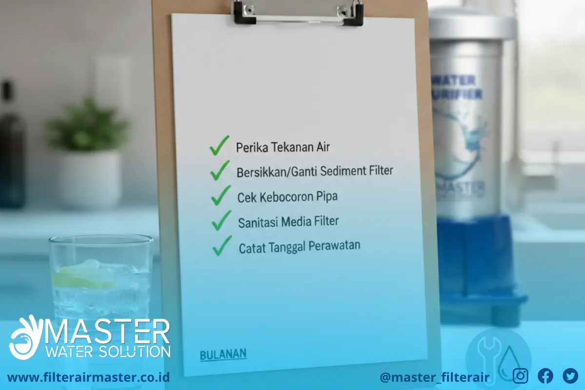 Checklist perawatan filter air rumah tangga setiap bulan untuk menjaga kualitas air tetap bersih
