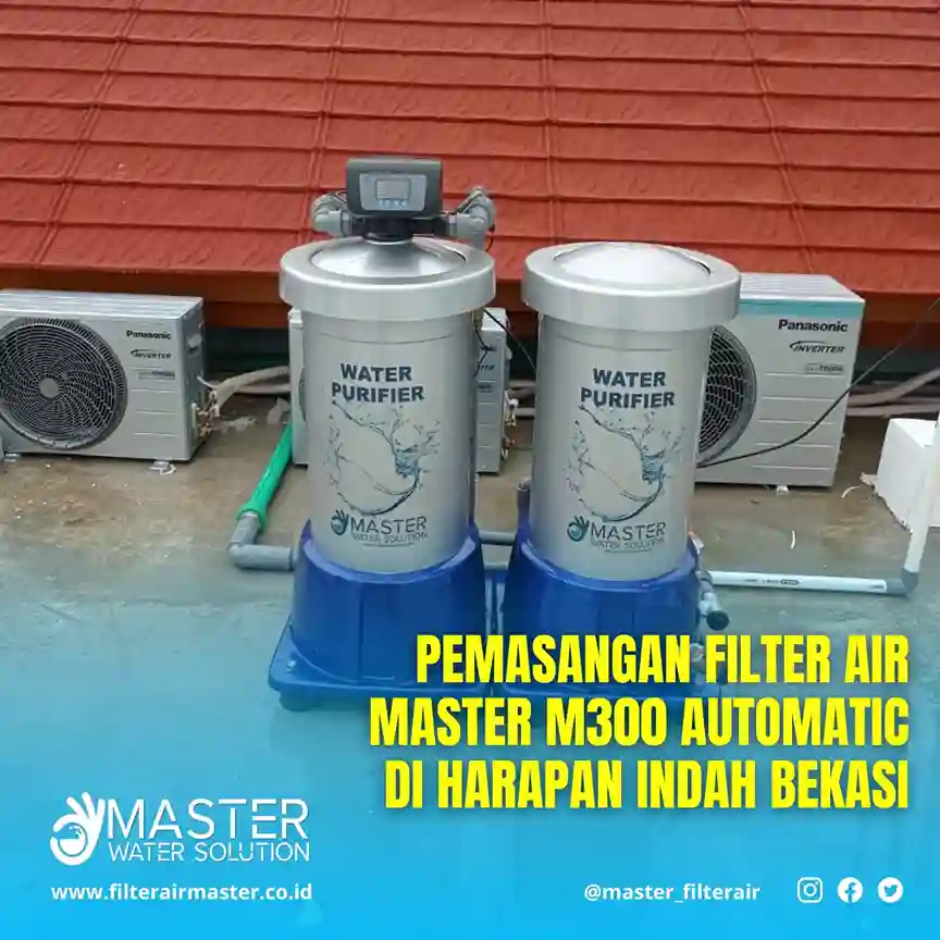 Contoh instalasi filter air rumah tangga langsung di saluran utama