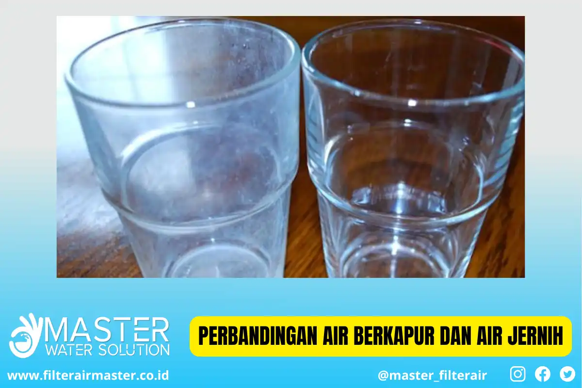 Perbandingan air sadah dan air jernih secara visual untuk kebutuhan rumah tangga