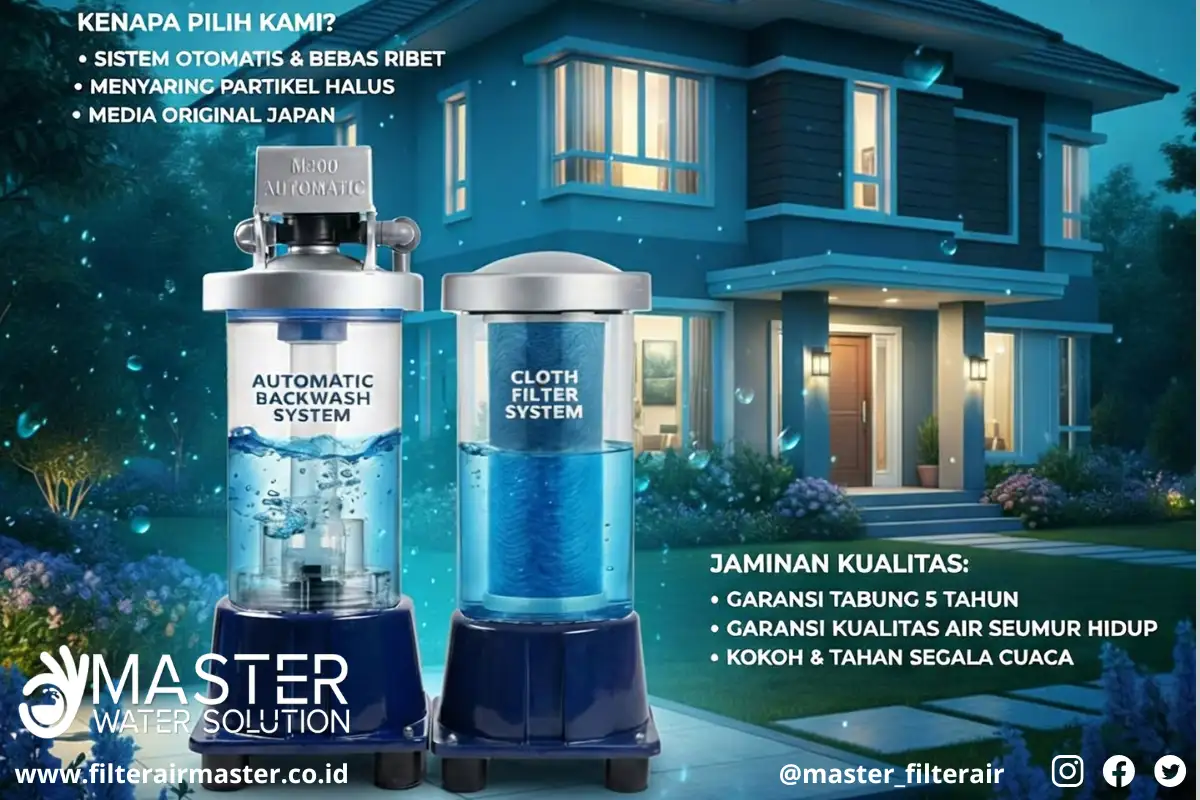 sistem filter air rumah tangga 2 tabung untuk penyaringan air sumur bor dan pdam